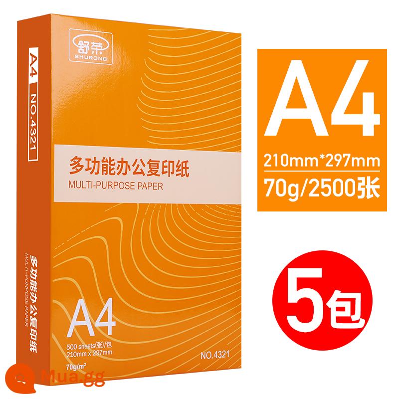 Giấy in Shu Rong A4 giấy photocopy giấy trắng 70g cả hộp 5 bao bì Giấy A4 500 tờ giấy in a4 80g giấy văn phòng a4 giấy nháp miễn phí bưu phí sinh viên sử dụng giấy photocopy giấy A4 bán buôn cả hộp - [Văn phòng kinh doanh] 70g FCL 5 gói