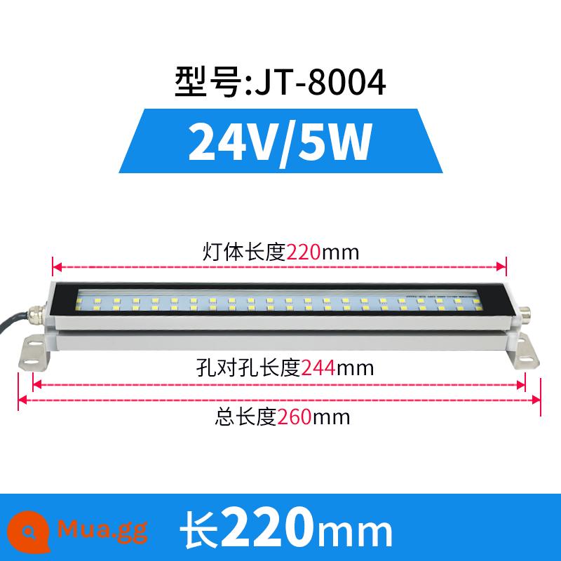 Đèn LED Máy Công Cụ Đèn Làm Việc CNC Tiện CNC Thiết Bị Đèn 220V36V Chống Thấm Dầu Chống Bụi Ba Chống Đèn 24V - 8004 kim loại vuông 24v lỗ đến lỗ 220mm