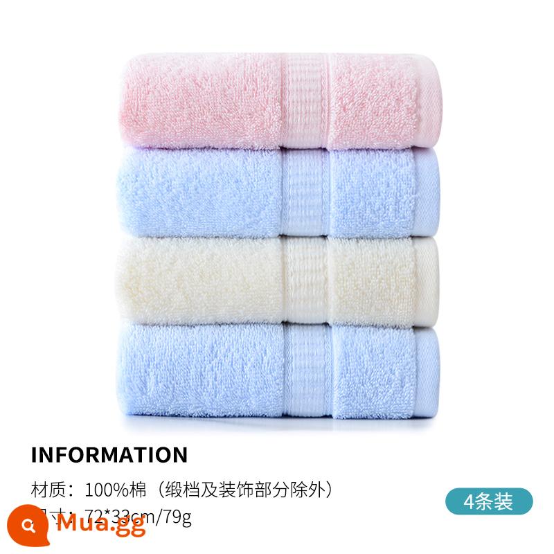 4 Khăn Jialiya, khăn rửa mặt cotton nguyên chất gia dụng, cotton nguyên chất, mềm mại và thấm hút, tắm rửa, nam nữ, người lớn mua nhóm chính hãng - Gói 6717-4 (đỏ 1 mét 1 xanh 2)