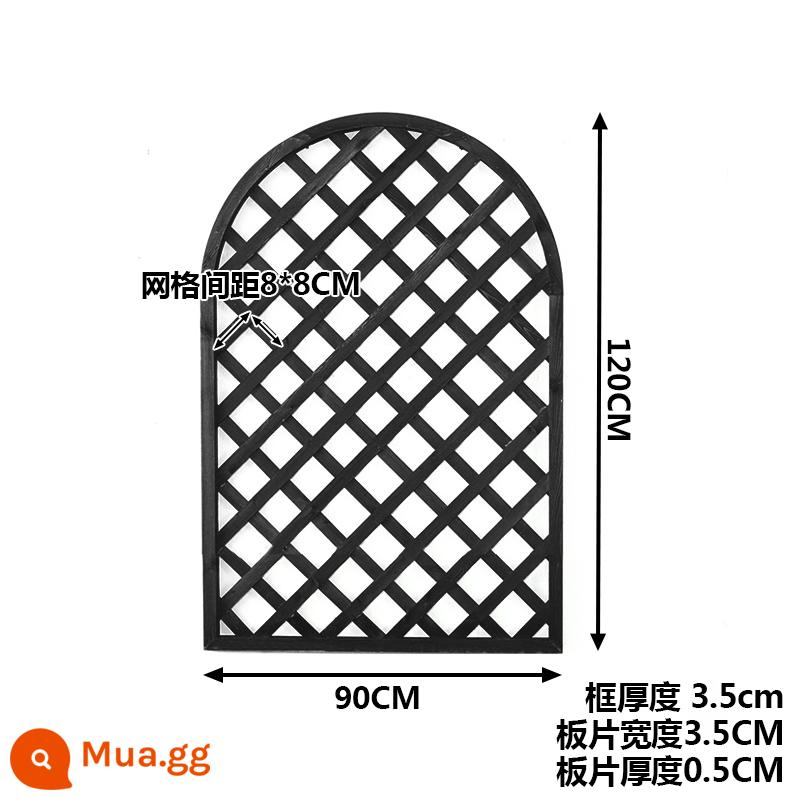 Lưới gỗ chống ăn mòn lưới bán nguyệt ngoài trời hoa đứng hàng rào hàng rào lan can hàng rào vườn leo khung mây hàng rào vườn - Dày rộng 90x cao 120 đen