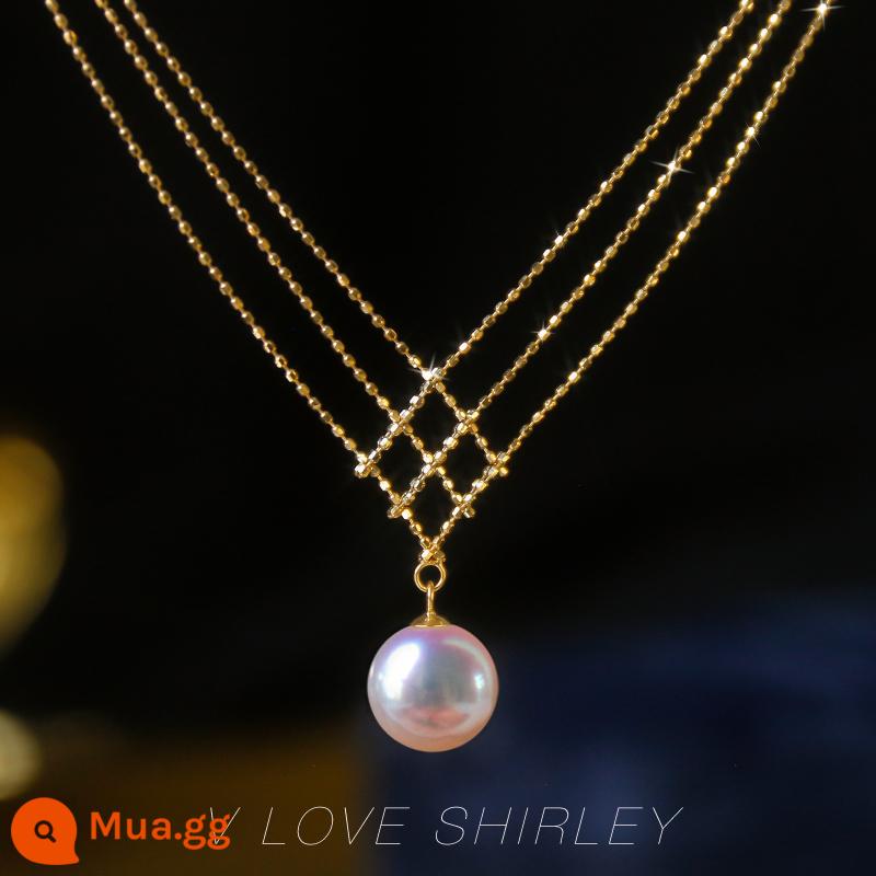 Nhập khẩu Akoya Water Water Pearl Vòng cổ Vòng cổ tinh khiết Gold Gold Chain - Bộ dây chuyền akoya dệt kim vàng 18k kèm giấy chứng nhận