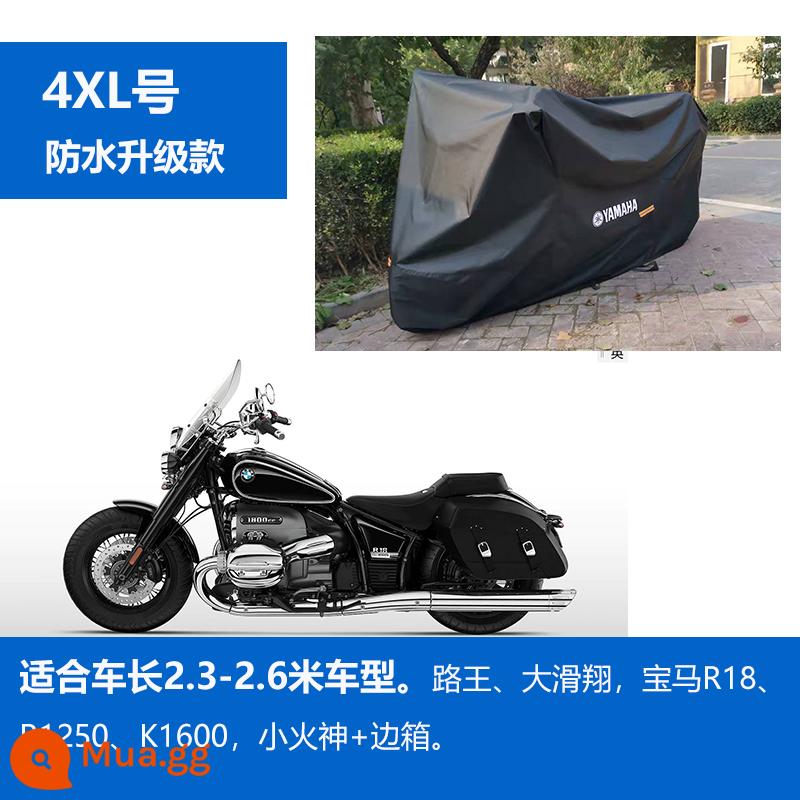 YAMAHA đầu máy xe ô tô che xe che mưa chống nắng cách nhiệt bàn đạp xe điện quần áo che mưa dày đa năng - Mẫu nâng cấp màu đen chống nước 4XL