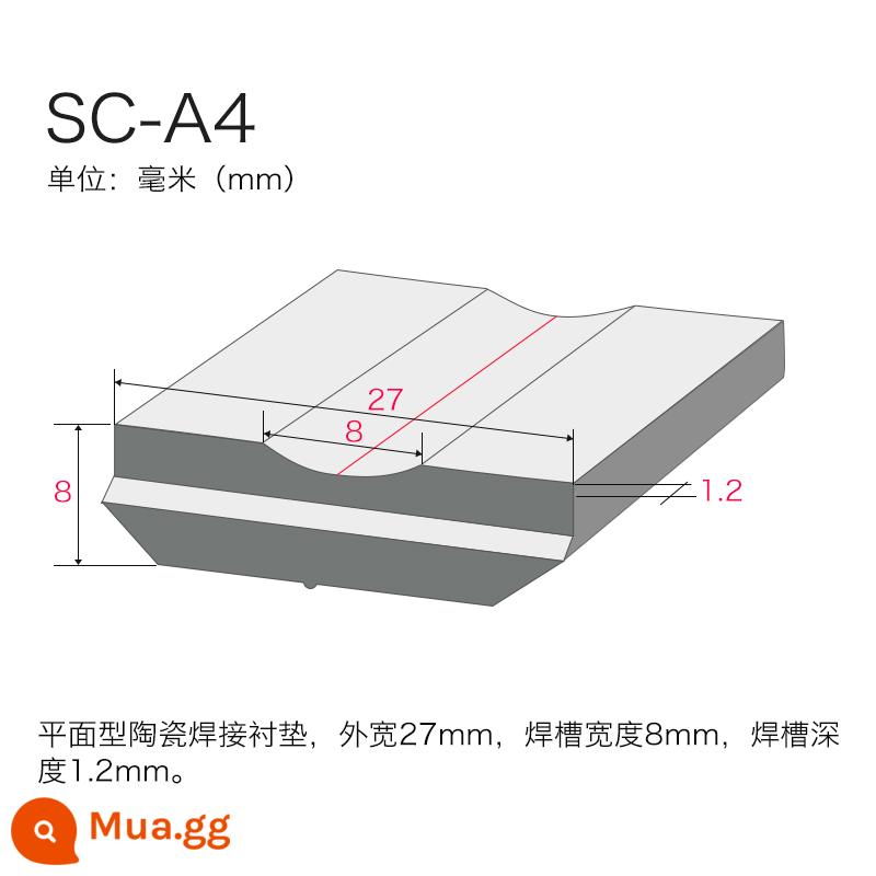 Hàn lót gốm phong đỏ với miếng đệm hình trụ phẳng góc phải hàn một mặt hàn hai mặt hàn hai mặt hàn được bảo vệ bằng khí - Chiều rộng 27 khe chiều rộng 8 mm (36 mét) A4