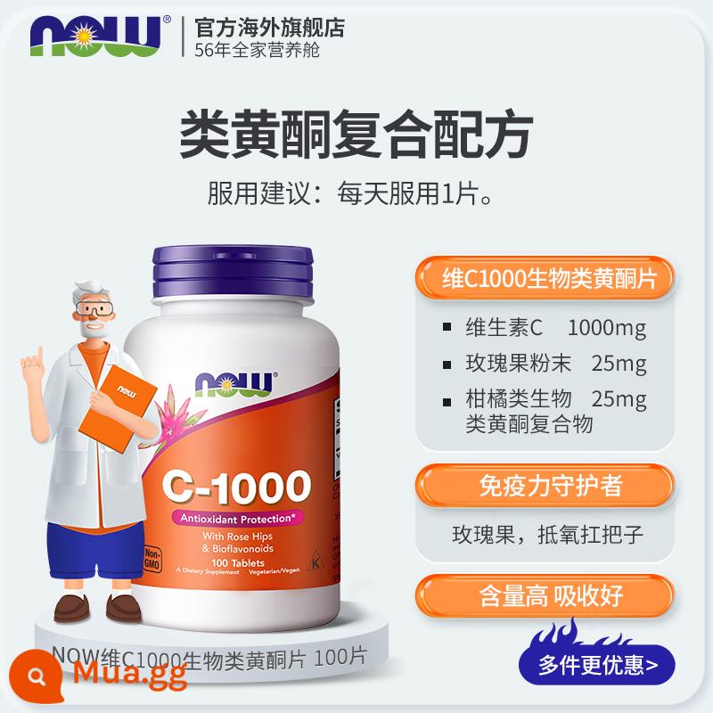 NGAY viên vitamin C1000mg bioflavonoids trắng da mờ thâm mụn ấn độ vitamin vc noo trai gái - VC1000mg flavonoid tầm xuân-100 viên