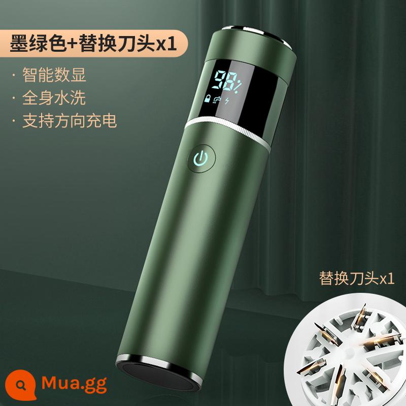 Xiaomi Youpin Razor Electric Men's Razor Washable Beard Smart Mini Portable for Boyfriend - Màu xanh đậm + lưỡi thay thế miễn phí*1