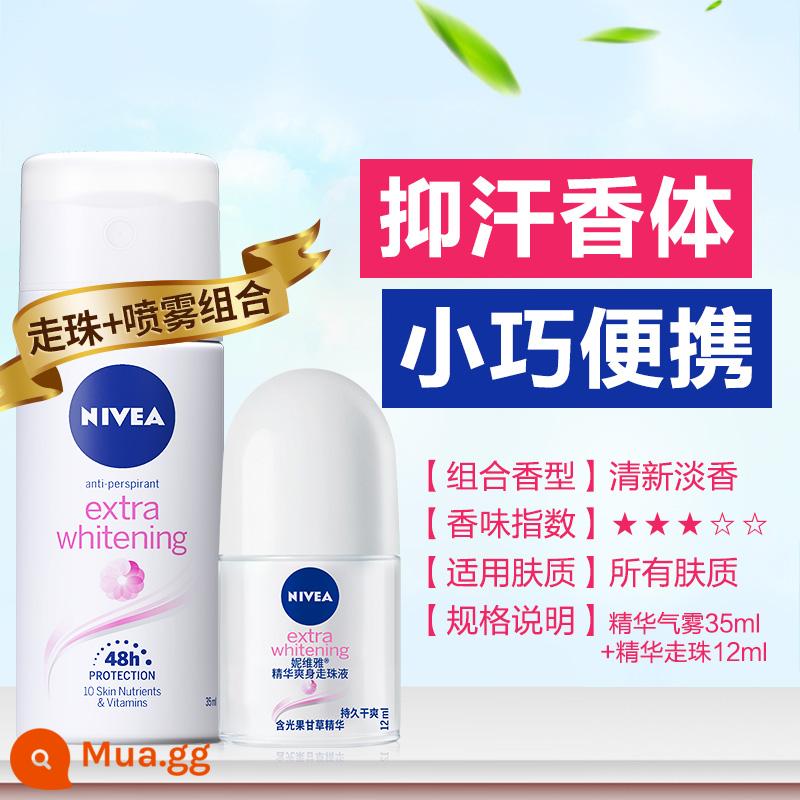 Lăn khử mùi Nivea antiperspirant dew Lăn nách nữ Lăn khử mùi cơ thể nước hoa dạng xịt hạt mồ hôi Hàng chính hãng - [Bộ ngăn mồ hôi] Hạt lăn 12ml + bình xịt 35ml