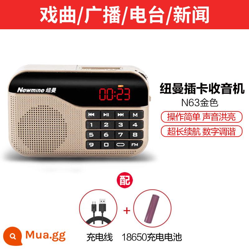 Newman Ông Già Retro Đài FM Nhỏ Di Động Sạc Thẻ Chơi Bán Dẫn Đa Năng 310 - Vàng [tiêu chuẩn chính thức]