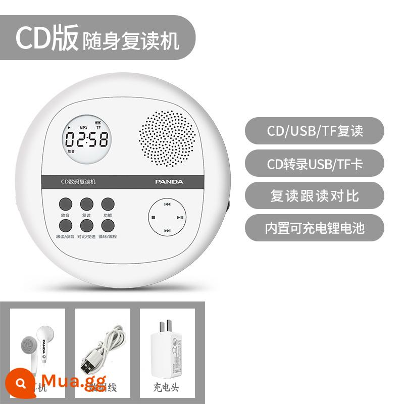 Panda F-01 Đầu CD Đĩa Repeater Học Tiếng Anh Máy Nghe Nhạc Đĩa MP3 Đĩa Nhà 774 - Trắng + Sạc [Bao gồm Tai nghe Panda + Cáp dữ liệu]