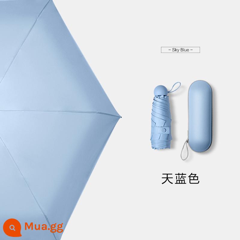 Hàng Chính Hãng Chính Hãng] Dù Che Nắng Che Nắng Che Nắng Chống Tia UV Mini Capsule Ô Dù Đi Nắng Dù Kép Nữ 893 - Xanh da trời - chống nắng chuyên nghiệp★Khung hợp kim hàng không★Sử dụng được dù trời mưa hay nắng★Hộp đựng đồ miễn phí (màu đặc)