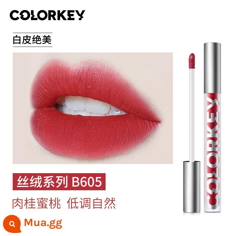 Colorkey Kelaqi son bóng không khí nhung gương quế chó môi mới bùn son môi chính thức soái hạm 443 - B605-Quế Đào