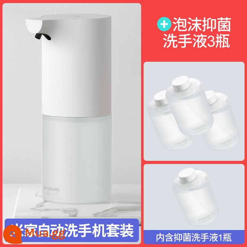 Xiaomi Mijia Máy khử trùng tay hoàn toàn tự động cảm biến điện bọt điện thoại di động thay thế hộp đựng xà phòng treo tường 1212 - [Mẫu pin] Máy rửa điện thoại di động tự động + Nước rửa tay kháng khuẩn*3