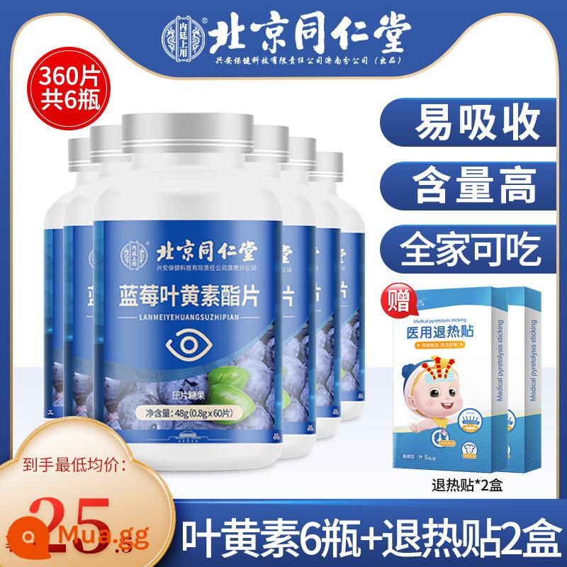 Bắc Kinh Tongrentang blueberry lutein ester người lớn trẻ em trung niên và người già có thể uống viên nhai cận thị 443 - 6 hộp với tổng cộng 360 viên [tươi theo ngày] giá trung bình: 25,5 nhân dân tệ/chai