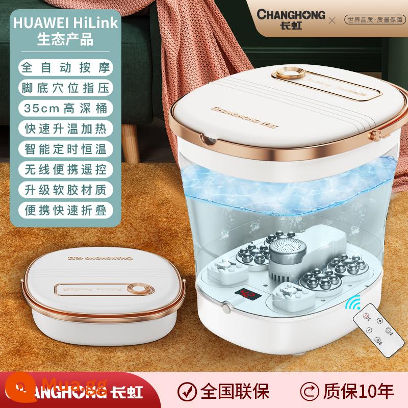 Bồn ngâm chân gấp chuỗi sinh thái Huawei HiLink bồn tắm massage chân sưởi ấm hoàn toàn tự động 1692 - [Huawei HiLink Eco Model] Massage điện hoàn toàn tự động + 4 đĩa massage lớn + điều khiển từ xa không dây + tách điện nước + thùng nâng cao + túi quà.