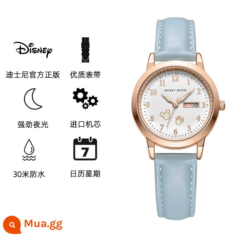 Đồng hồ Disney cho học sinh nữ, trẻ em, bé gái, học sinh tiểu học, học sinh cấp 2, cấp 3, cấp 2 đồng hồ điện tử 462 - Đĩa trắng Morandi xám xanh