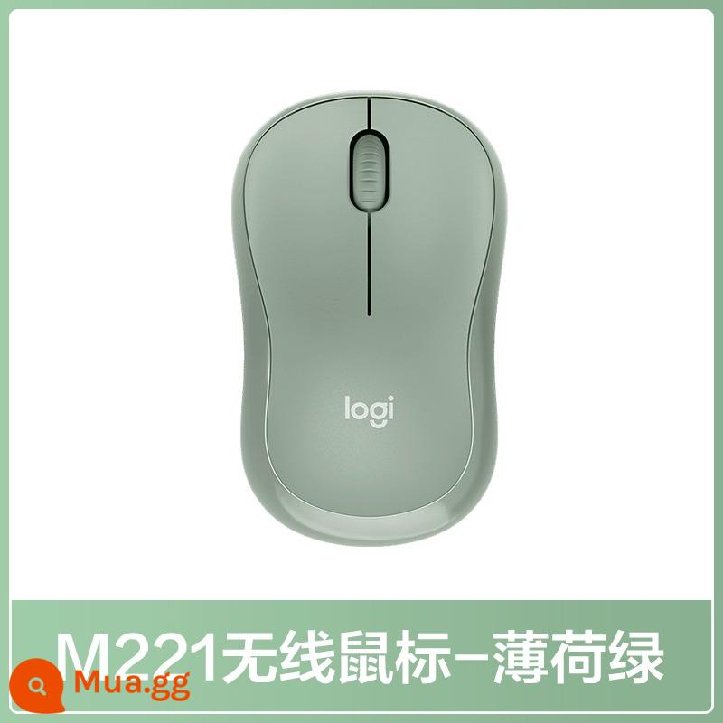 Chuột không dây Logitech M221 tắt tiếng trò chơi văn phòng máy tính xách tay máy tính để bàn cô gái thời trang dễ thương 215 - M221 xanh bạc hà