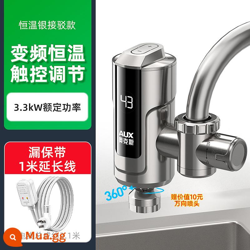 Vòi nước nóng điện Oaks làm nóng tức thì nhanh nóng nhà bếp kho báu máy nước nóng lắp đặt tại nhà miễn phí 350 - Bạc nhiệt độ không đổi + dây nối dài bảo vệ rò rỉ