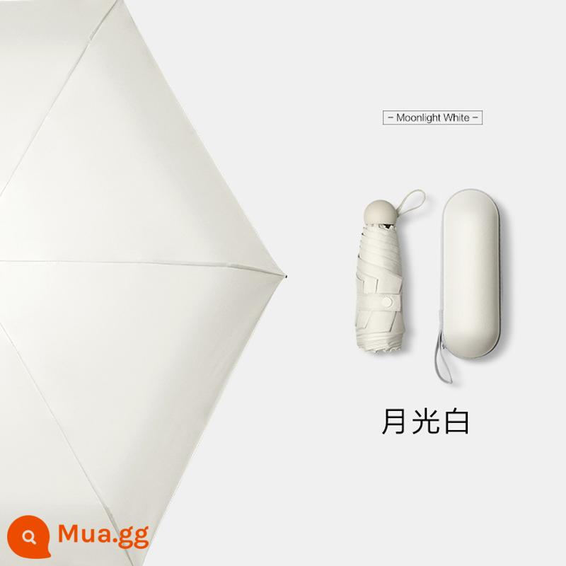 Hàng Chính Hãng Chính Hãng] Dù Che Nắng Che Nắng Che Nắng Chống Tia UV Mini Capsule Ô Dù Đi Nắng Dù Kép Nữ 893 - Moonlight White - Được sử dụng trong Mưa hoặc Shine★ Bộ xương hợp kim hàng không - Hộp lưu trữ miễn phí (Màu trơn)