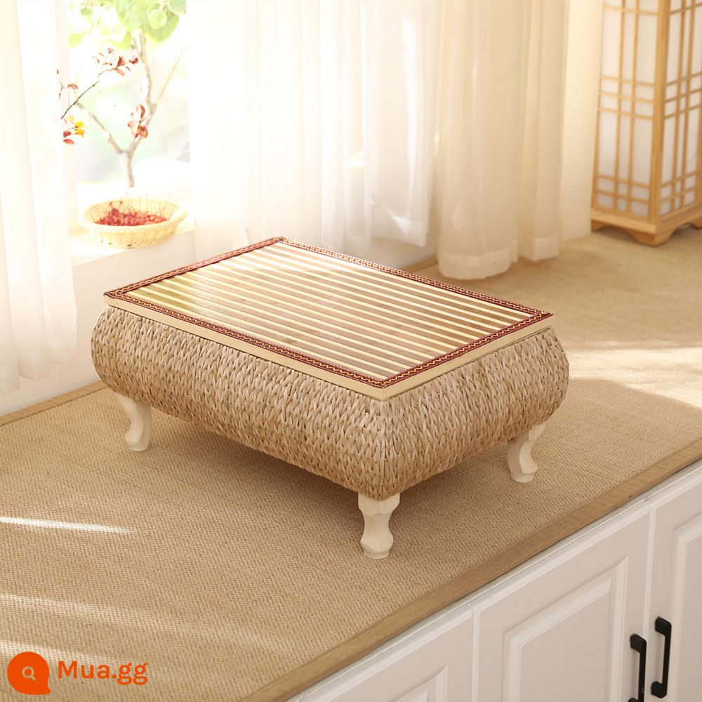 Rattan Red Nhật Bản -Phong cách Zen -Style Wood Tatami Coffee Bàn lưu trữ bảng thấp Bàn vuông Bàn 炕 Bàn Tea Bàn Tea Bàn Tea - Bàn chữ nhật đơn dài 65 rộng 45 cao 30