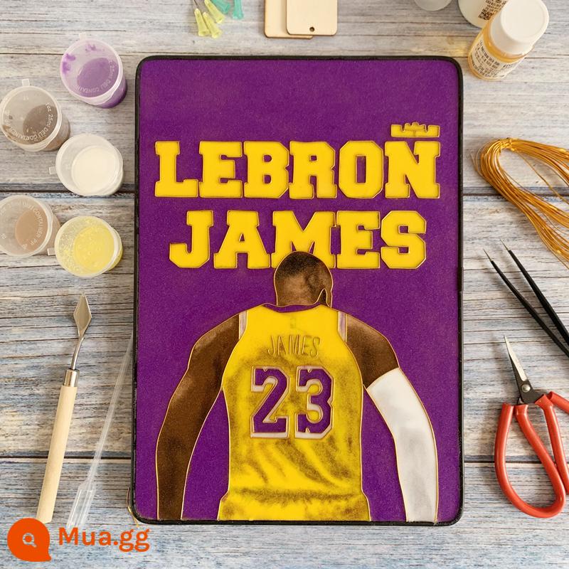 Tranh tráng men Cloisonné gói vật liệu tự làm Bức tranh tô màu vẽ tay Kobe Curry James để gửi quà cho bạn trai - Gói vật liệu mô hình James B 21 * 30