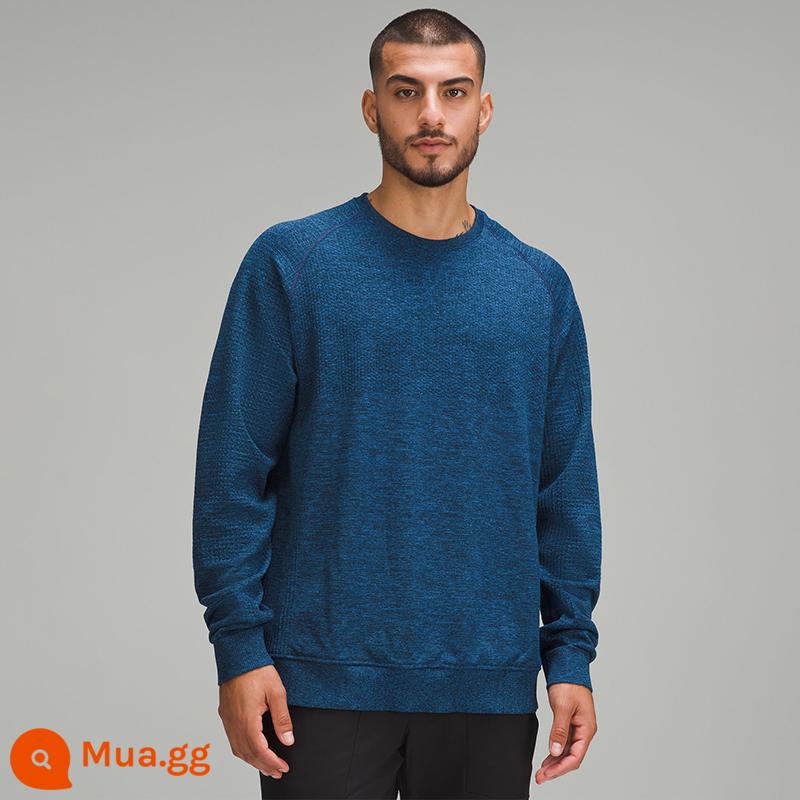 Áo nỉ cổ tròn dài tay ấm áp dành cho nam được thiết kế 丨lululemon丨LM3CDES - Xanh nhựa đường/Đường ống xanh mơ mộng/Đen