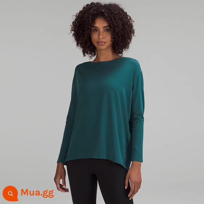 Áo thun nữ dài tay Back In Action丨lululemon丨LW3CXFS - ngọc thạch anh xanh