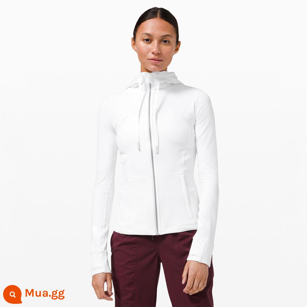 Xác định áo khoác thể thao có mũ trùm đầu dành cho nữ *Nulu Slim Fit Classic丨lululemon LW4BPES - Trắng