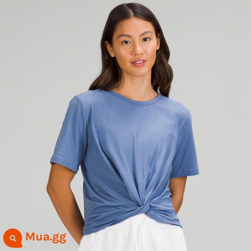 Áo thun thể thao ngắn tay dành cho nữ Crescentlululemon丨LW3GDJS - Haze Blue