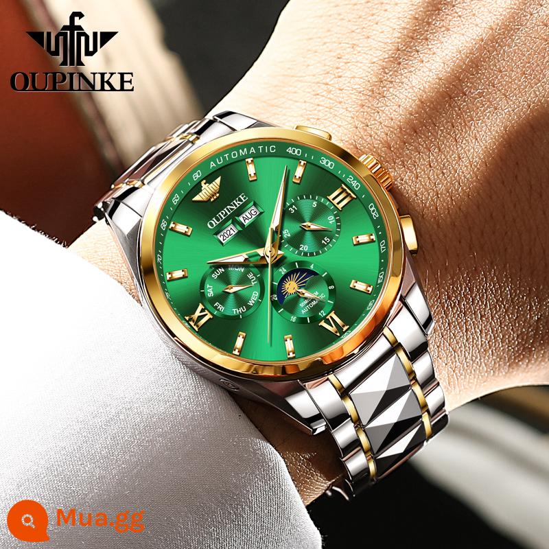 Đồng Hồ Chính Hãng Thụy Sĩ Nam Tourbillon Đồng Hồ Cơ Đa Chức Năng Top 10 Thương Hiệu Chống Nước Dạ Quang Áp Dụng Đồng Hồ Nữ - Mì Xanh 3201, Free Belt, Chứng Nhận Thụy Sĩ