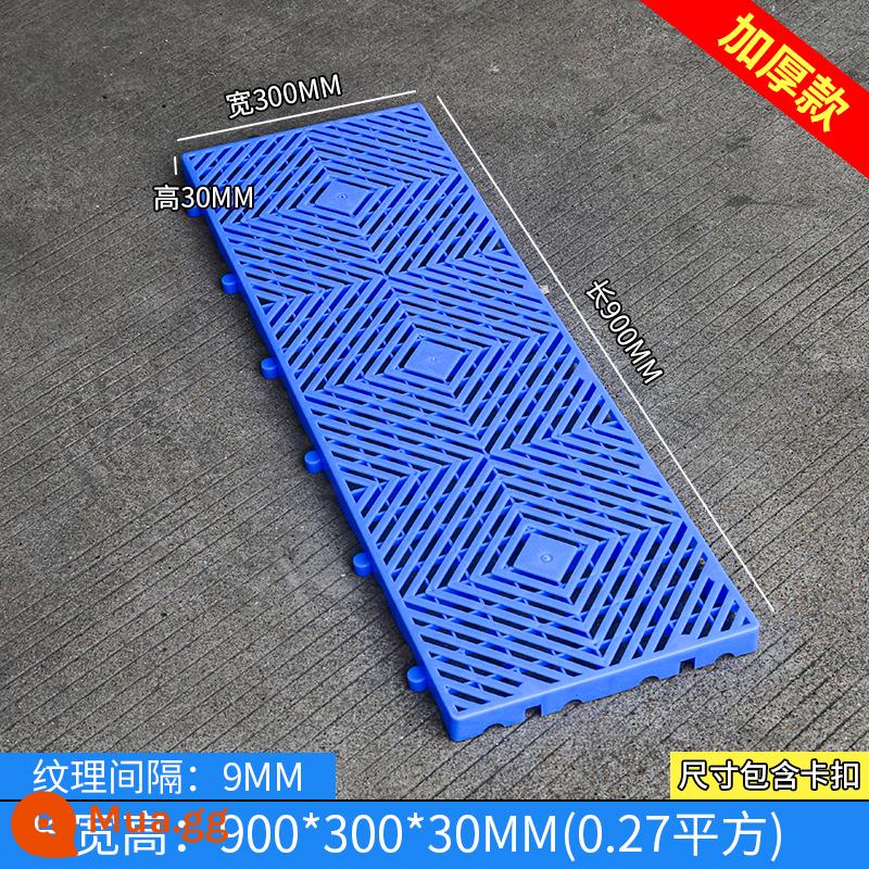 Bảng chống ẩm pad lưới pad pad nhựa pad chống ẩm kho pallet bảng chịu lực pad sàn cứng bảng pallet nhựa - Vải chéo dày 900*300*30MM (màu xanh) Chất liệu hoàn toàn mới, không độc hại và không mùi