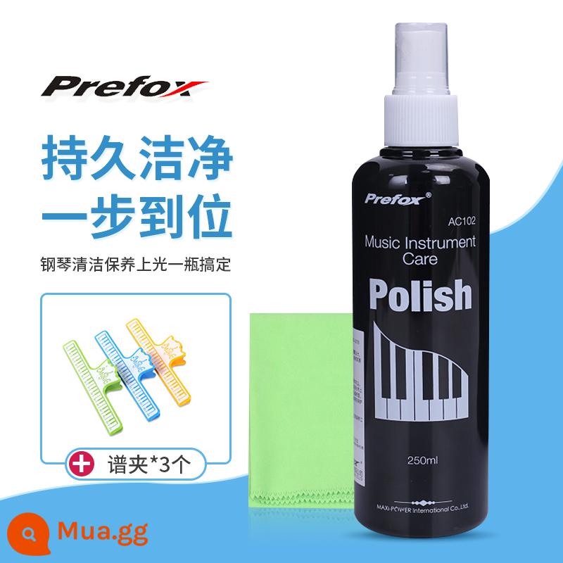 Shanye Pearl River Chất Làm Sạch Đàn Piano Đa Năng Chất Bảo Trì Điều Dưỡng Chất Lỏng Lau Chất Làm Sáng Đàn Piano Gửi Lau Vải Đánh Bóng Đàn Piano - AC102 Piano Care Agent 250ml tặng kèm khăn lau đàn piano và 3 kẹp nhạc