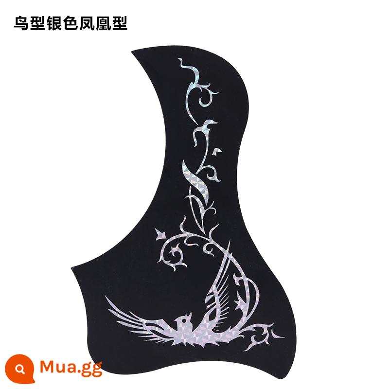 Đàn Guitar Bảo Vệ 41 Inch 40 Inch Dân Gian Cá Tính Phụ Kiện Đàn Guitar Gảy Bảo Vệ Dân Gian Đàn Guitar Bảo Vệ Miếng Dán - Phượng hoàng bạc hình chim