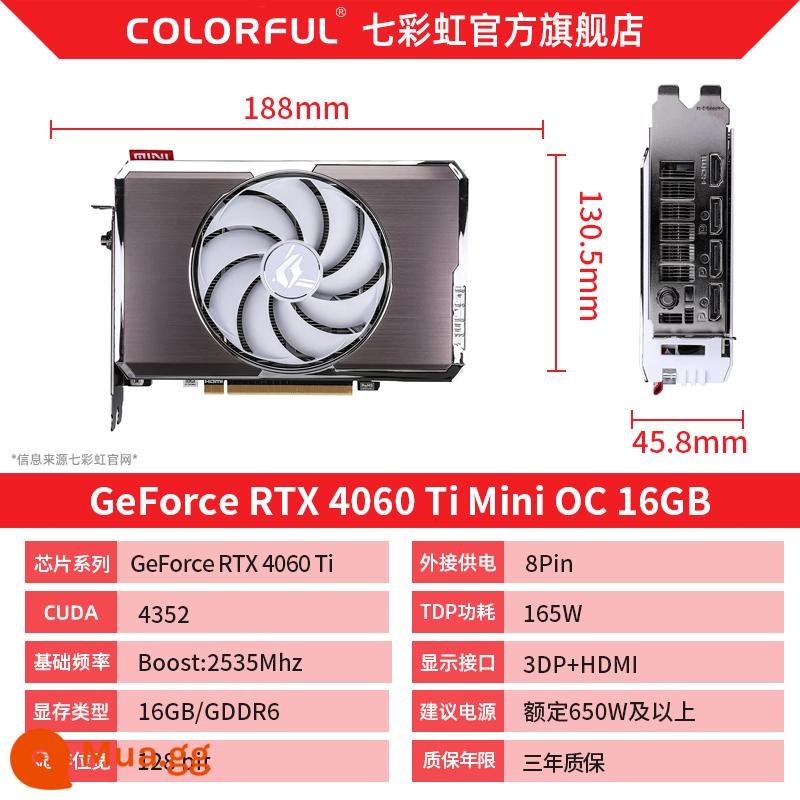 Thẻ hiển thị độc lập máy tính để bàn chơi game RTX3060/Ti Vulcan AD/Ultra white đầy màu sắc - Card đồ họa mini RTX4060TI MINI OC 16G