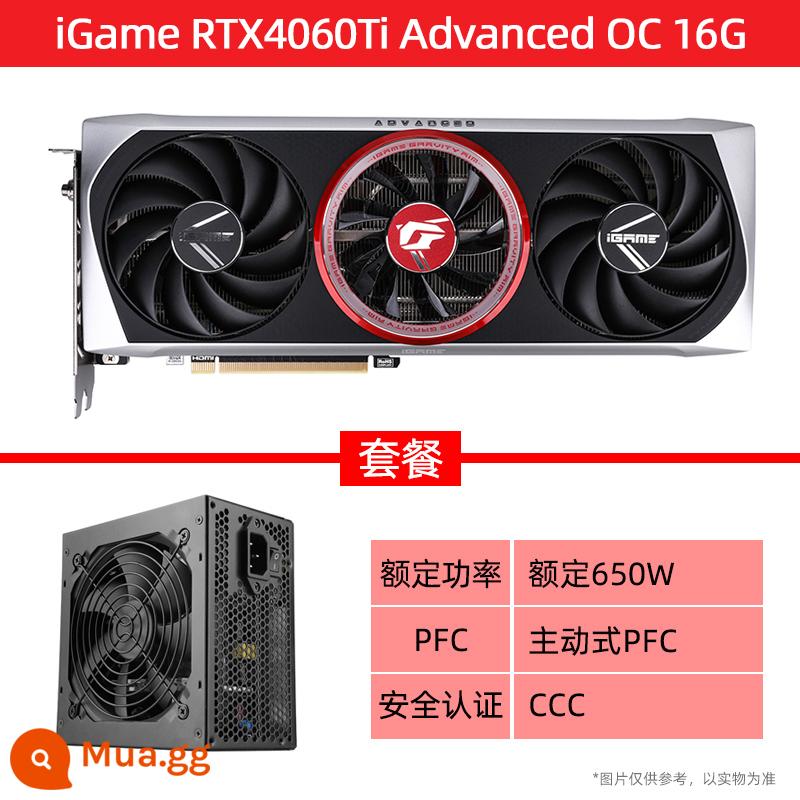 Thẻ hiển thị độc lập máy tính để bàn chơi game RTX3060/Ti Vulcan AD/Ultra white đầy màu sắc - iGame RTX4060TI Advanced OC 16G+ bộ nguồn 650W định mức