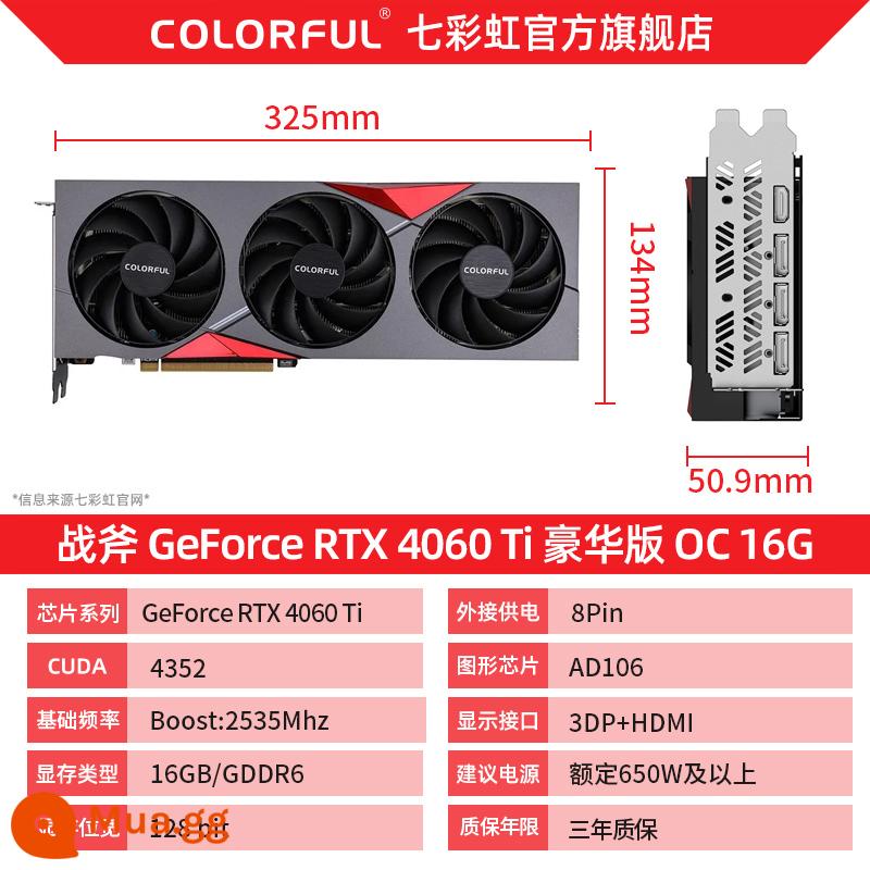 Thẻ hiển thị độc lập máy tính để bàn chơi game RTX3060/Ti Vulcan AD/Ultra white đầy màu sắc - Tomahawk RTX4060TI Phiên bản cao cấp OC 16G