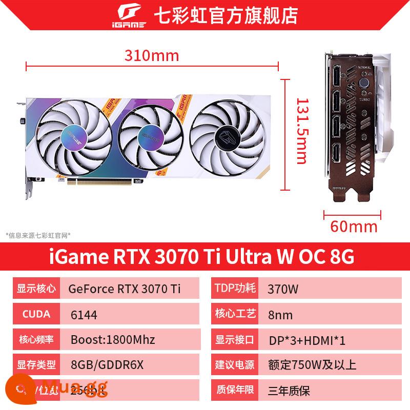 Bảy cầu vồng RTX3070/TI Vulcan AD White Chu Khánh - iGame RTX 3070Ti Ultra W OC