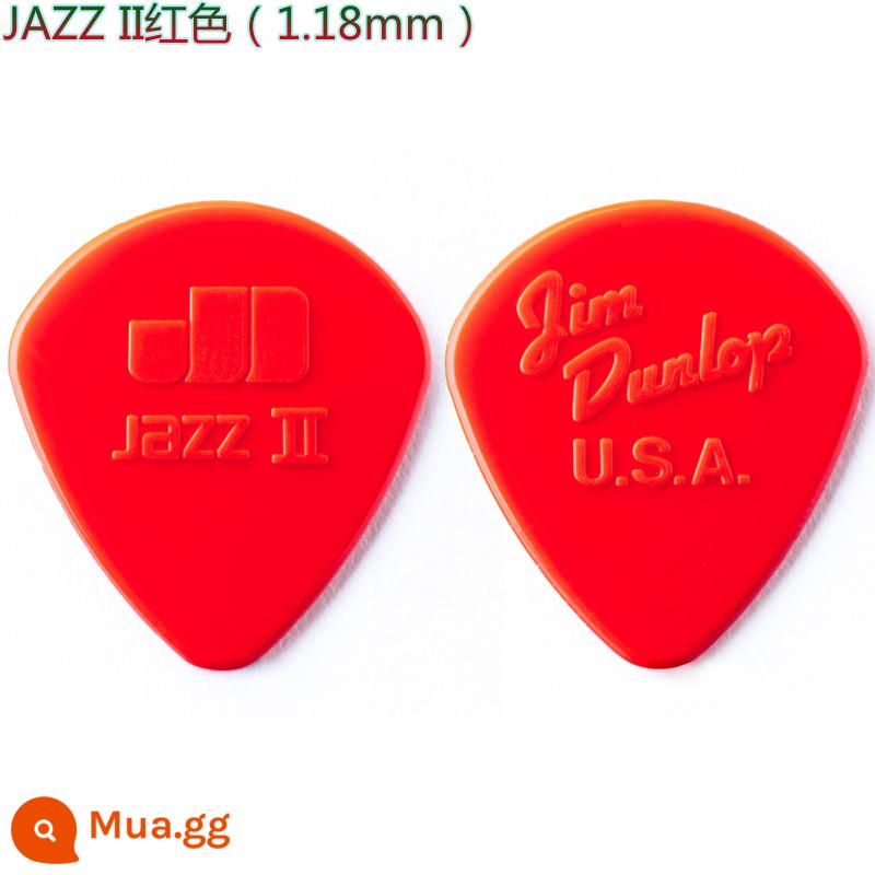 American Dunlop Jazz 3 XL MAX GRIP ULTEX JAZZ 3 gỗ dân gian guitar điện bass mái chèo - JAZZ 2 màu đỏ (1.18mm)