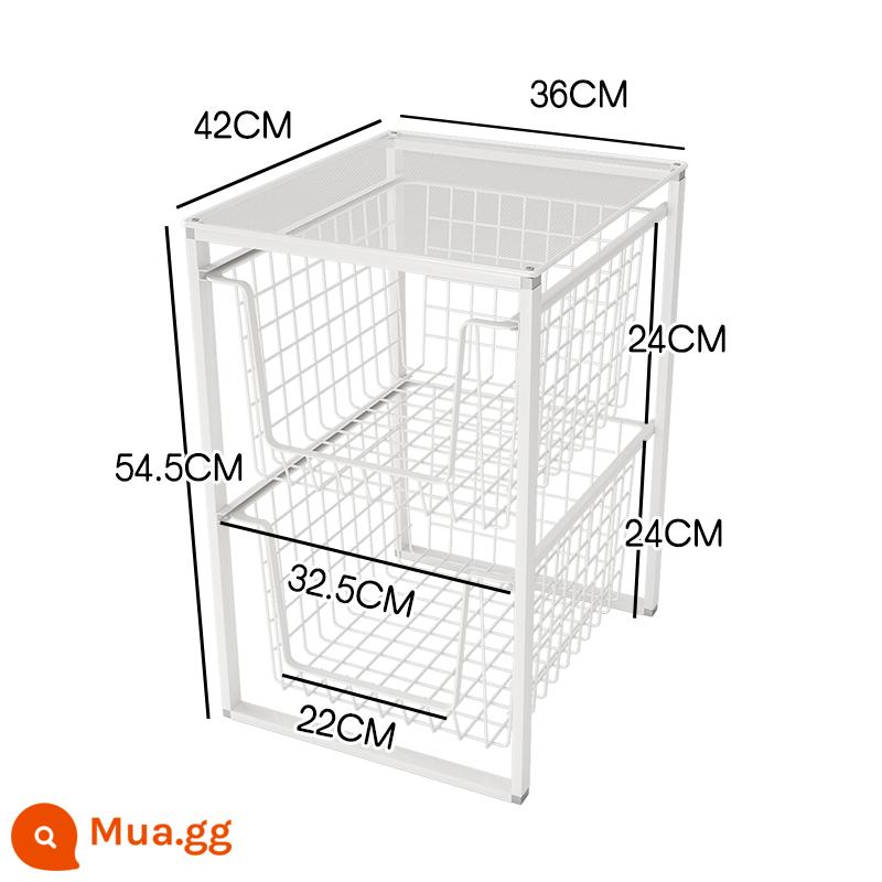 Tủ quần áo ngăn kéo lưu trữ đóng hộp quần áo giỏ lưu trữ quần áo ngăn kéo hộp lưu trữ hộp ký túc xá hoàn thiện tủ đồ hiện vật - Hai lớp với lưới trên cùng