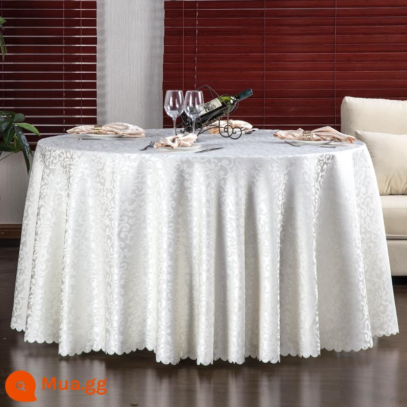 Khách sạn Bàn vải vải nghệ thuật Nhà hàng Tablecloth Nhà hàng Table Vải châu Âu bàn tròn khăn trải bàn tròn tròn bàn trải bàn tròn - Móc đôi màu trắng nhạt