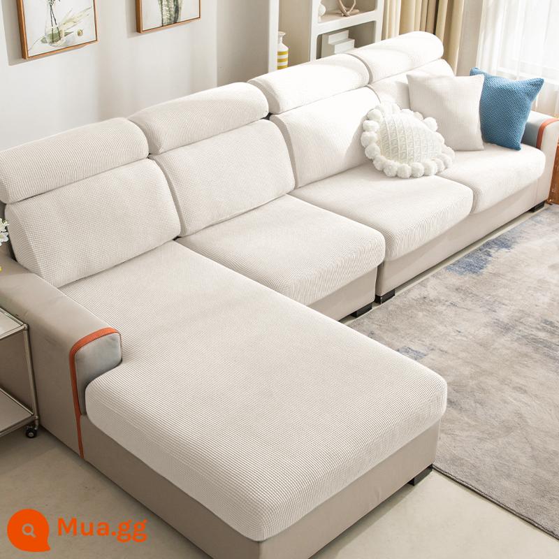 Đan kết hợp đàn hồi đa năng bao gồm tất cả ghế sofa bốn mùa đa năng đệm lưng bọc ghế sofa đệm - ngọc trắng