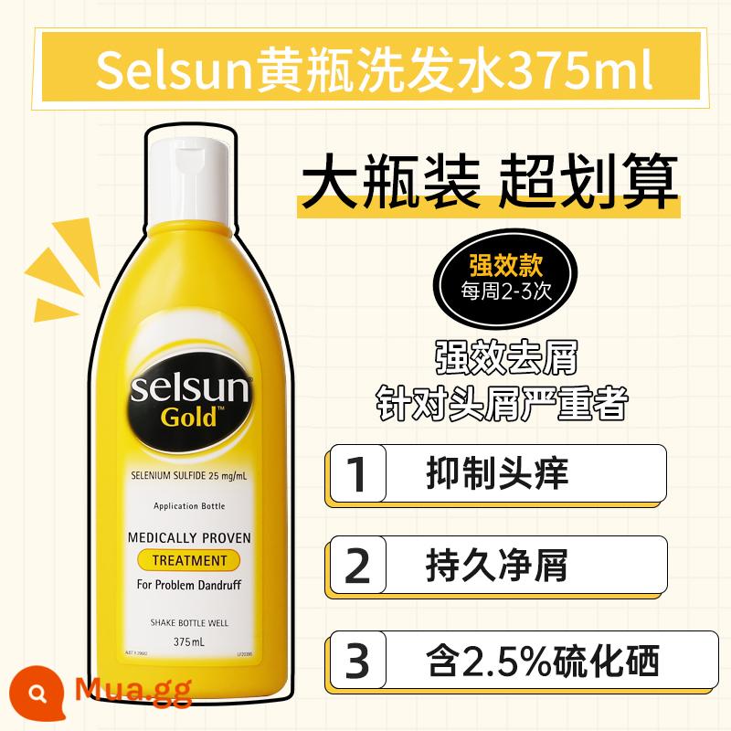 Úc selsun dầu gội dầu kiểm soát dầu gội trị gàu trị gàu không dầu silicone dầu gội selen sulfide cho nam và nữ - Chai màu vàng trị gàu cực mạnh loại 375ml