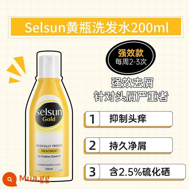 Úc selsun dầu gội dầu kiểm soát dầu gội trị gàu trị gàu không dầu silicone dầu gội selen sulfide cho nam và nữ - Chai màu vàng loại gàu trị gàu mạnh 200ml