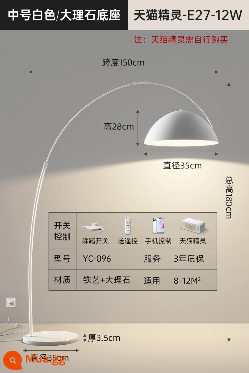 Câu Cá Hiện Đại Đèn Đèn Sàn Mỹ Đơn Giản Phòng Khách Bầu Không Khí Đèn Sofa Đèn Ánh Sáng Sang Trọng Nghiên Cứu Sáng Tạo Dọc Đèn - Màu trắng cỡ trung bình-35CM-đá cẩm thạch-[Tmall Elf]