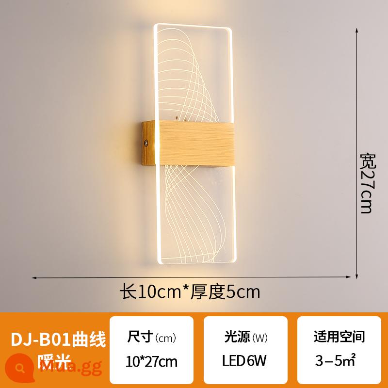 Đèn tường lưới màu đỏ LED đầu giường phòng ngủ hiện đại tối giản sáng tạo phòng khách ban công cầu thang lối đi tường Bắc Âu đèn - Tường - đường cong trong suốt vàng - ánh sáng ấm áp