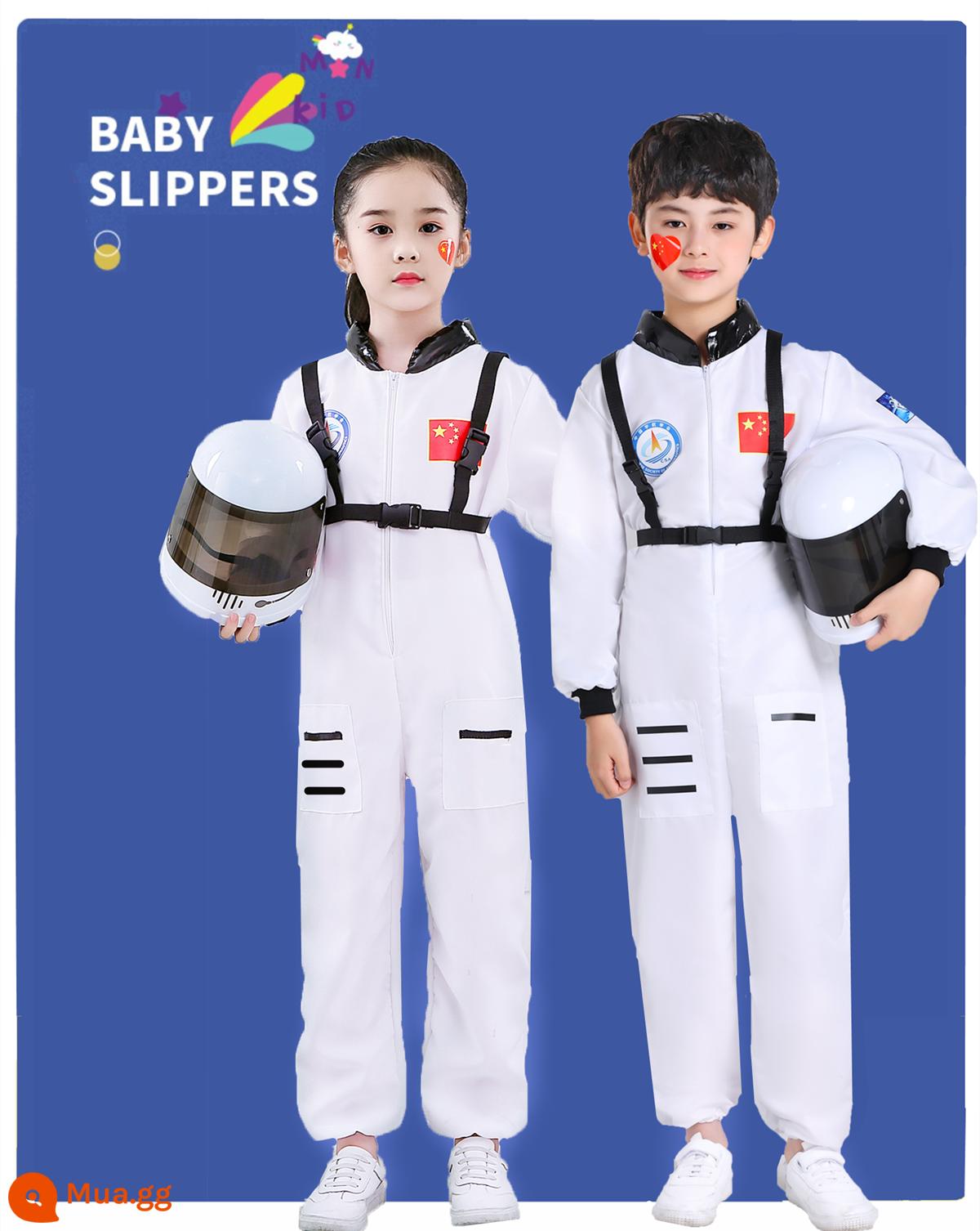 Spacesuit Spacesuit Hàng Không Phù Hợp Với Trẻ Em Phi Hành Gia Trình Diễn Trang Phục Phi Hành Gia Phi Hành Gia Trang Phục Hóa Trang - Bộ đồ vũ trụ một mảnh + mũ bảo hiểm không gian