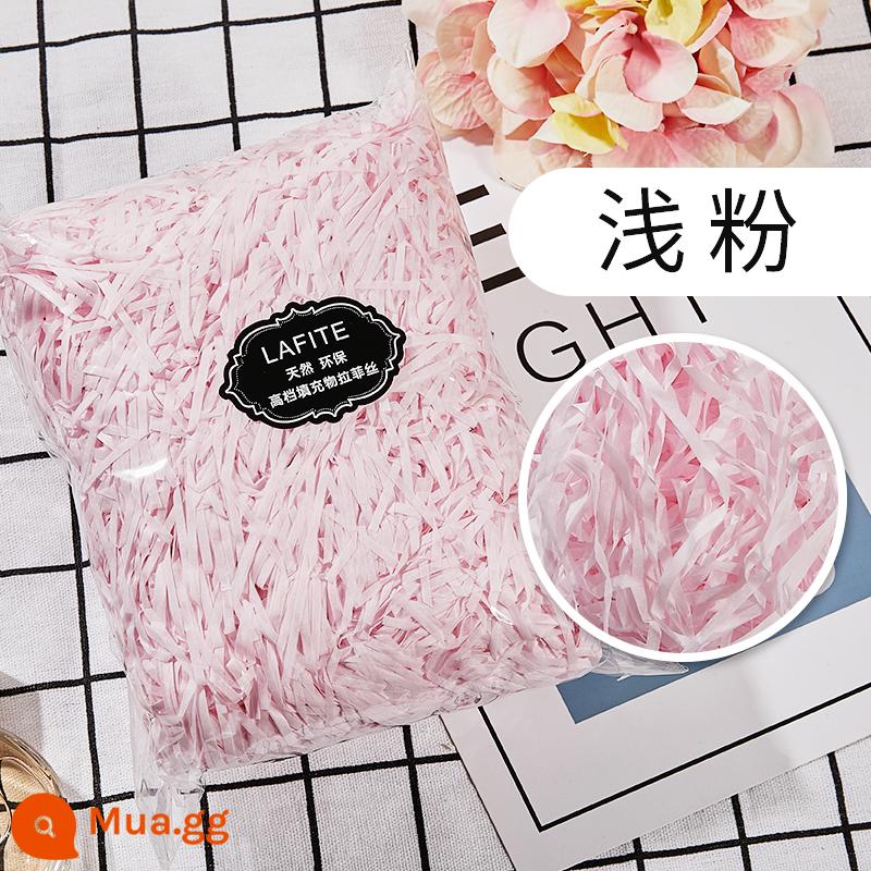 Hộp quà tặng raffia vụn giấy lụa sáng tạo hộp kẹo làm bánh Tanabata ngày lễ tình nhân đóng gói quà tặng phụ miễn phí vận chuyển - màu hồng nhạt