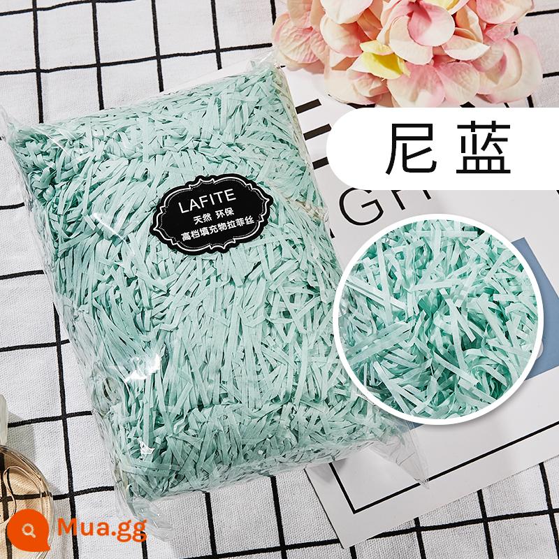 Hộp quà tặng raffia vụn giấy lụa sáng tạo hộp kẹo làm bánh Tanabata ngày lễ tình nhân đóng gói quà tặng phụ miễn phí vận chuyển - màu xanh tiffany