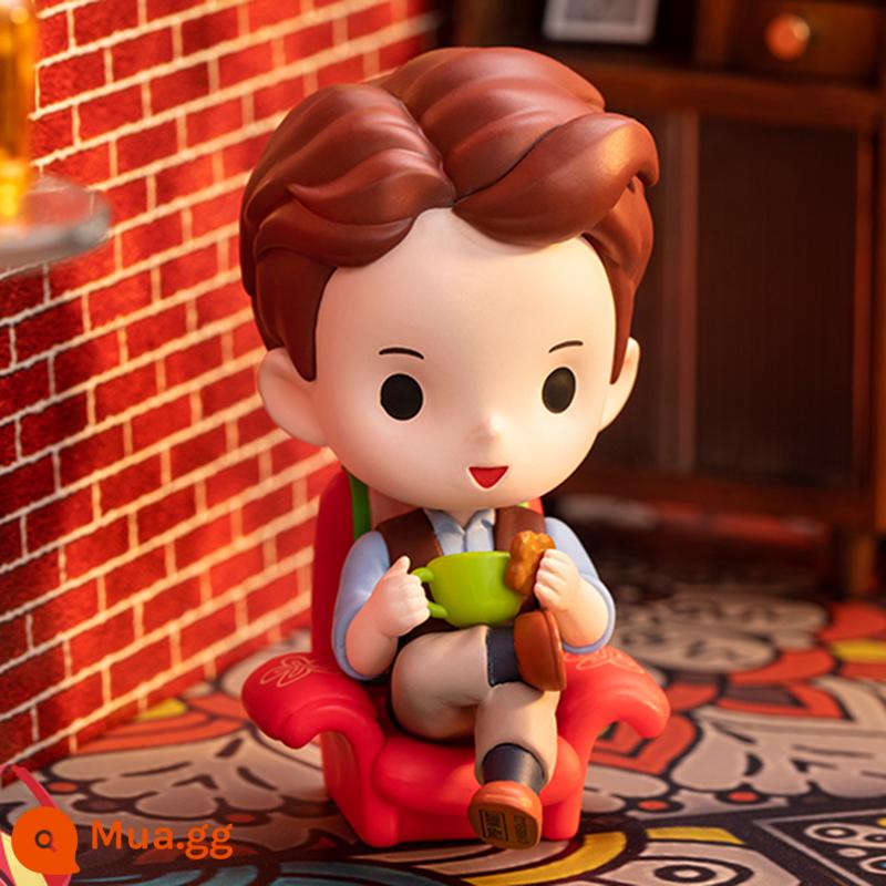 POPMART Bubble Mart Đoàn Tụ Bạn Bè Mô Hình Hộp Mù Trang Trí Đồ Chơi Quà Tặng Sinh Nhật Sáng Tạo - Chandler và cà phê đen