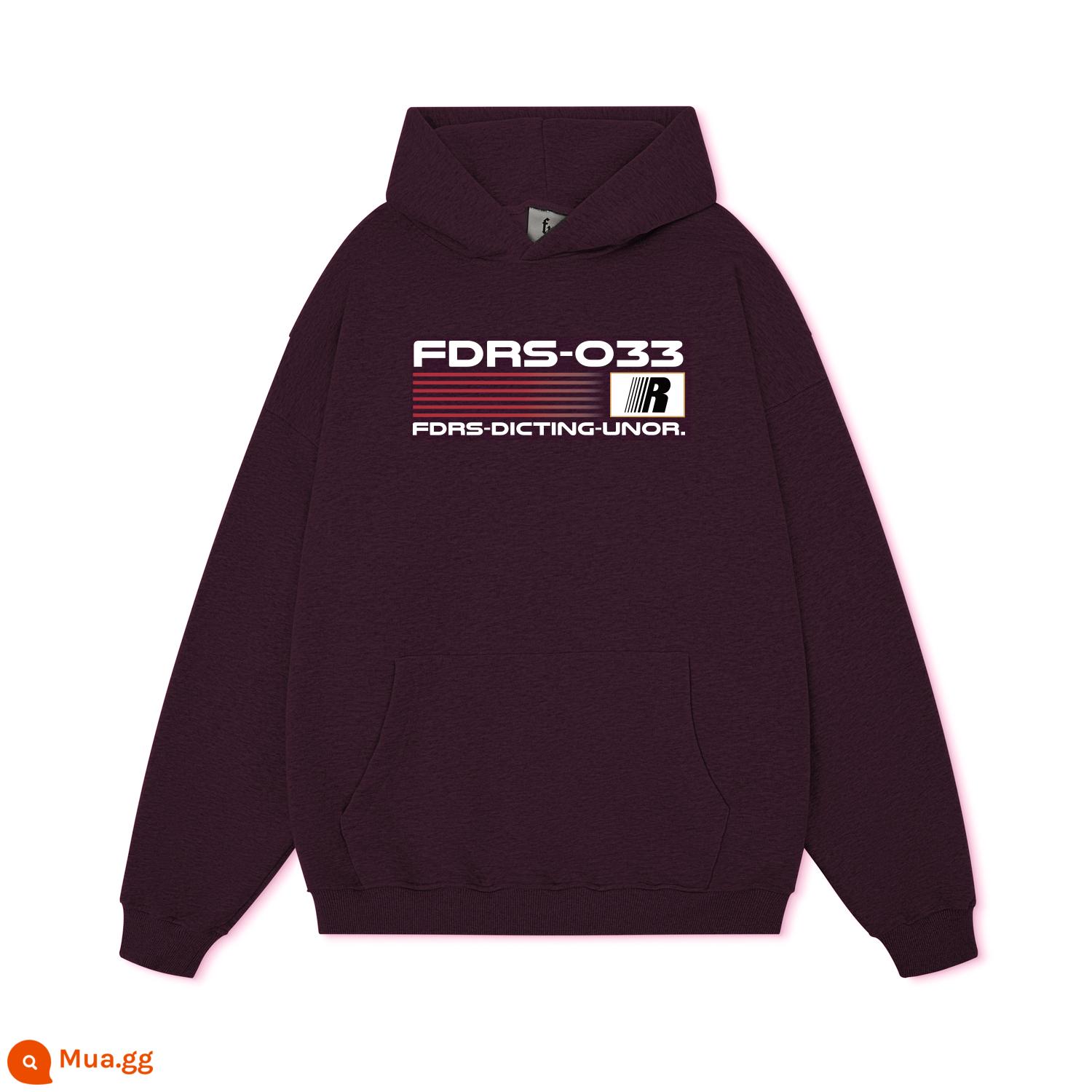 FDR quốc triều R họa tiết chữ in hình hoodie nam nữ thu đông Mỹ nặng cặp đôi tay dài áo hoodie - nho tím