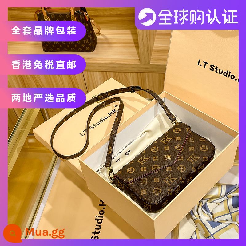 Đại lý thu mua Hồng Kông Túi da nữ một vai phong bì Túi Clutch nữ Túi Messenger chuỗi túi nhỏ thu đông 2022 phong cách mới - In màu nâu (giá dùng thử sản phẩm mới)