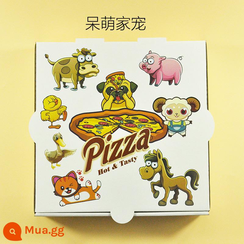 Pizza pizza hộp giao hàng màu dày bao bì hộp 9 inch 8 inch 7 inch 6 inch 10 inch 12 inch cán tùy chỉnh - Thú cưng gia đình dễ thương